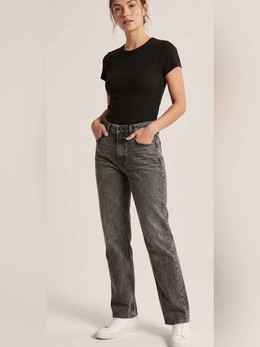 Abercrombie & Fitch Straight Leg Jeans - Charcoal